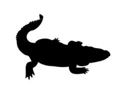 silhouette de crocodile noir sur fond blanc. illustration vectorielle vecteur