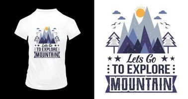 conception de t-shirt de montagne, vecteur de conception de t-shirt de voyage