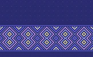 motif ethnique géométrique, style ethnique de concept de pixel vectoriel, illustration de géométrie de motif rose et violet vecteur