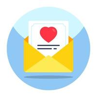 coeur sur lettre, icône du courrier d'amour vecteur