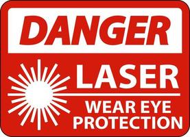 danger laser porter des lunettes de protection signe sur fond blanc vecteur