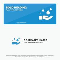 bannière de site Web d'icône solide de lavage de savon à main de nettoyage et modèle de logo d'entreprise vecteur