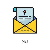 illustration de conception d'icône de contour rempli de vecteur de courrier. symbole de cloud computing sur fond blanc fichier eps 10