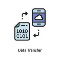 illustration de conception d'icône de contour rempli de vecteur de transfert de données. symbole de cloud computing sur fond blanc fichier eps 10