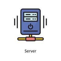 illustration de conception d'icône de contour rempli de vecteur de serveur. symbole de cloud computing sur fond blanc fichier eps 10