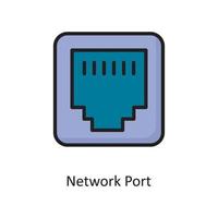 illustration de conception d'icône de contour rempli de vecteur de port réseau. symbole de cloud computing sur fond blanc fichier eps 10