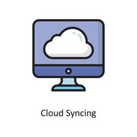 illustration de conception d'icône de contour rempli de vecteur de synchronisation de nuage. symbole de cloud computing sur fond blanc fichier eps 10