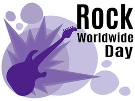 journée mondiale du rock, idée d'affiche, de bannière, de dépliant ou de carte vecteur