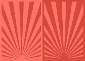 ensemble de 2 affiches verticales d'inspiration rétro rouge, arrière-plans de vacances, différents modèles d'art moderne diy promo sunburst. vecteur
