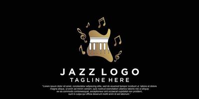 création de logo de musique jazz avec vecteur premium de concept moderne