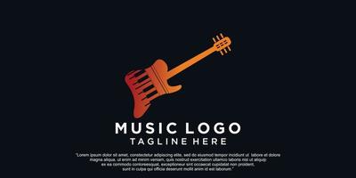 création de logo de musique avec vecteur premium de concept moderne