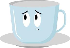 tasse triste, illustration, vecteur sur fond blanc.