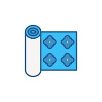 icône créative de concept de vecteur de rouleau de papier peint bleu