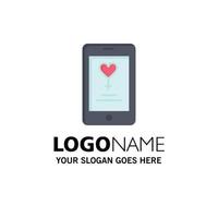 application mobile amour amoureux modèle de logo d'entreprise couleur plate vecteur