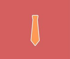 conception d'autocollant de cravate orange vecteur