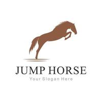 logo cheval qui saute vecteur
