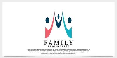 vecteur de conception de logo de famille avec créatif
