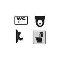 icône de glyphe de toilette de badge, badge monochrome coupé vectoriel pour la promotion de la plomberie de maison