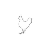 image vectorielle d'un poulet, illustration d'icône de modèle de logo vecteur