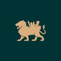 logo icône graphique lion ville vecteur de stock