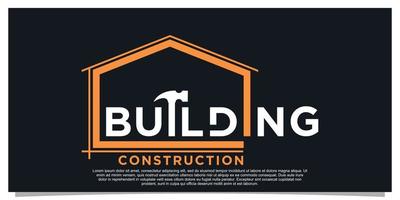 création de logo de construction de bâtiment avec concept créatif vecteur premium partie 1
