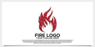 modèle de conception de logo de feu créatif avec vecteur premium unique