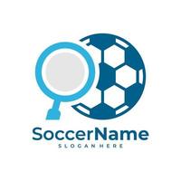 trouver le modèle de logo de football, vecteur de conception de logo de recherche de football