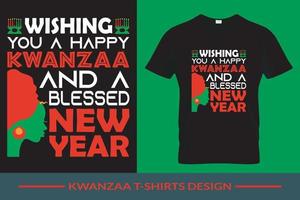 vecteur de conception de t-shirt kwanzaa, graphique de conception de t-shirt de typographie