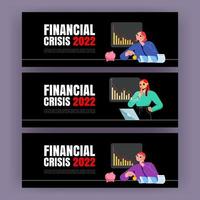 crise financière 2022 posters vecteur