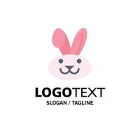 modèle de logo d'entreprise de lapin de pâques lapin couleur plate vecteur