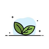croissance feuille plante printemps entreprise ligne plate remplie icône vecteur modèle de bannière