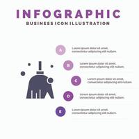 publicité identité de marque entreprise solide icône infographie 5 étapes présentation arrière-plan vecteur