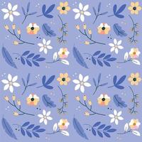 motif floral, feuilles dans les tons bleus. fleurs abstraites. vecteur