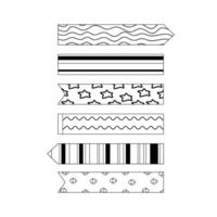 ensemble de croquis d'autocollants, d'étiquettes pour un cahier. illustration vectorielle vecteur