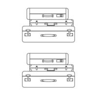 pile de bagages pour voyager en ligne. isolé sur fond blanc. illustration vectorielle. pile de bagages pour voyager dans le style de ligne. isolé sur fond blanc. illustration vectorielle. vecteur