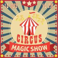 spectacle de magie d'affiche de cirque. invitation. vecteur
