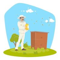 apiculture rucher et conception de vecteur d'apiculteur