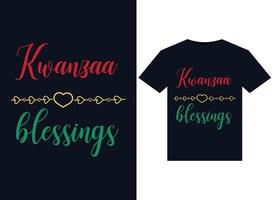 illustrations de bénédictions kwanzaa pour la conception de t-shirts prêts à imprimer vecteur
