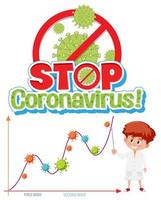 arrêtez de propager le coronavirus avec le graphique de la deuxième vague vecteur