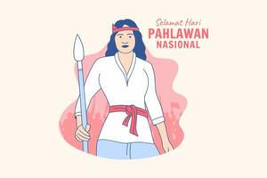illustrations héros indonésiens pour la journée des héros nationaux indonésiens concept de design hari pahlawan vecteur