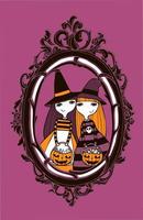 illustration vectorielle halloween avec des sorcières. vecteur