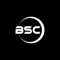 création de logo de lettre bsc en illustration. logo vectoriel, dessins de calligraphie pour logo, affiche, invitation, etc. vecteur