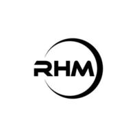 création de logo de lettre rhm en illustration. logo vectoriel, dessins de calligraphie pour logo, affiche, invitation, etc. vecteur