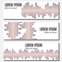 ensemble de bannières d'en-tête abstraites colorées avec égaliseurs et place pour le texte. arrière-plans vectoriels pour la conception de sites Web. vecteur