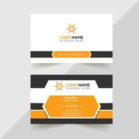 conception de carte de visite d'entreprise blanche, noire et orange vecteur