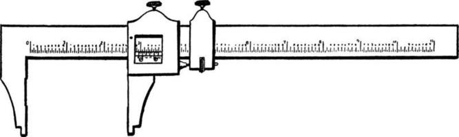 pied à coulisse, illustration vintage vecteur