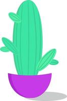 cactus en pot, illustration, vecteur sur fond blanc.