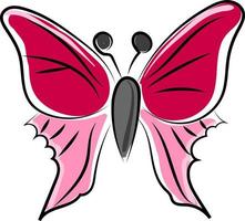papillon rose, illustration, vecteur sur fond blanc.