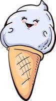 Happy little ice cream,illustration,vecteur sur fond blanc vecteur