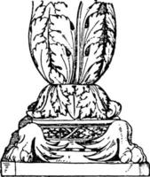 base de candélabre romain, illustration vintage. vecteur